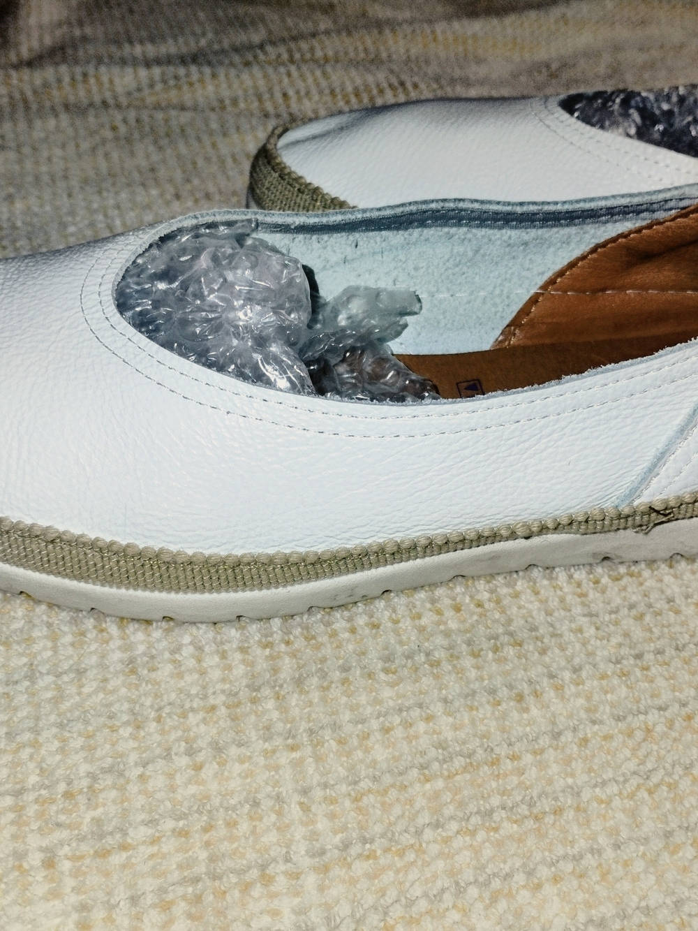Verbenas White Leather Slip In Shoes Size 39/8 Made In Spain Minimalist Comfort - Picture 7 of 13